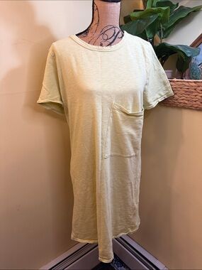 Current/Elliott Green Yellow Short Sleeve Pocket Tee